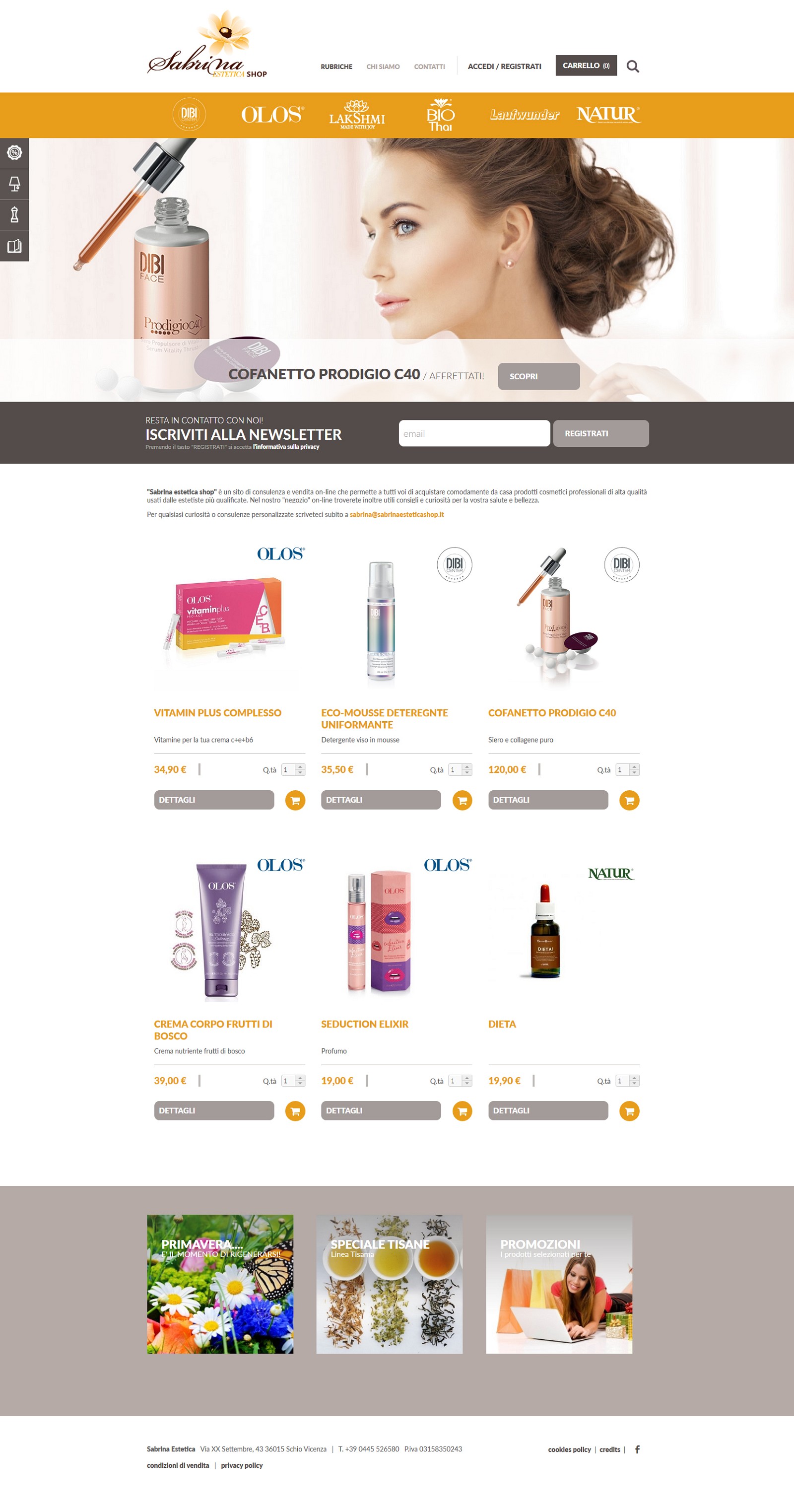 sabrinaesteticashop.it - homepage